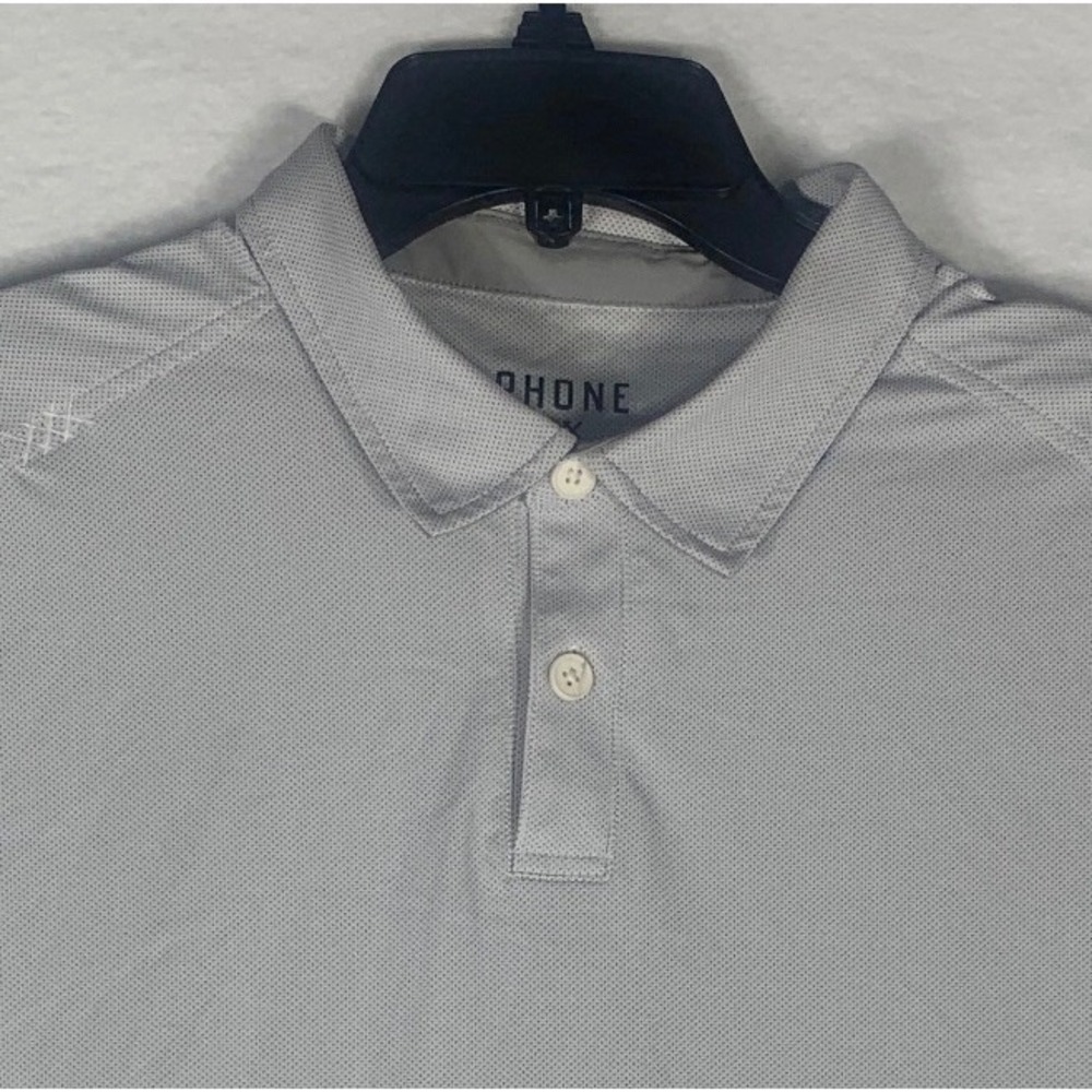 RHONE Mens Commuter Polo Shirt Medium Gray Short Sleeve Golf Stretch Performance
